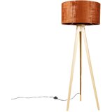 QAZQA Les za talne svetilke z oranžno tkanino 50 cm - Tripod Classic Cene