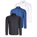 Dewberry TRIPLE SET G725 MENS SHIRT-BLACK-WHITE-INDIGO Cijene