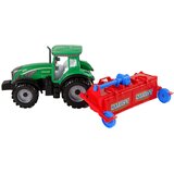 Traktor za igru sa poljoprivrednim priključkom - zeleno/crveno/plavi | shoptok.hr
