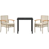 Vrtni set za objed s jastukom 3 pcs Bež i crna Ratan | shoptok.hr