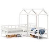 vidaXL Dnevna postelja s streho bela 80x200 cm trdna borovina | Shoptok.si