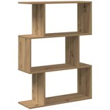 Pregrada / regal za knjige 3 razina hrast 70x24x97 cm drveni Smeđa | shoptok.hr