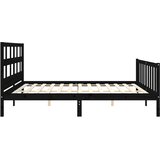  Okvir za krevet s uzglavljem crni 200 x 200 cm od masivnog drva | Eponuda.ba