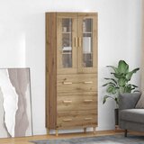 vidaXL Visok predalnik s predalom Umetni hrast 69,5 x 34 x 180 cm | Shoptok.si