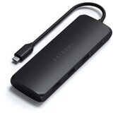 Satechi Aluminium USB-C Hybrid Multiport Adapter, s prostorom za shranjevanje SSD, HDMI 4K, 2 x USB-A 3.1 Gen 2 do 10 Gbps, črn | Shoptok.si