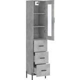 vidaXL Visoka omara betonsko siva 34,5x34x180 cm inženirski les | Shoptok.si