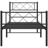  Metalni okvir kreveta uzglavlje i podnožje crni 90 x 200 cm | shoptok.hr