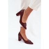 Boto Block Heels With Decoration Burgundy Celira | shoptok.hr