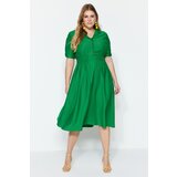 Trendyol Curve Plus Size Dress - Green - A-line | Shoptok.si