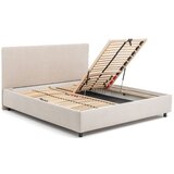 Bonami Selection Bež tapecirani bračni krevet s podnicom i prostorom za odlaganje 160x200 cm Myra Slim Line – | shoptok.hr