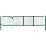 vidaXL Vrtna vrata jeklena 350x75 cm zelena Cene