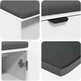  Klupa za hodnik s jastukom s policom Bijeli 100 x 38 x 46 cm | shoptok.hr