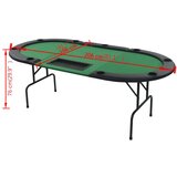  trodijelni stol za poker za 9 igrača ovalni zeleni | shoptok.hr