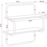  Zidna polica s 2 razine Staro drvo 40 x 24 5 x 61 cm - Staro drvo 40 cm 2 razine | shoptok.hr