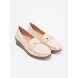 Shelvt Beige wedge loafers with a decorative chain | ePonuda.com