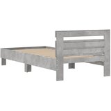  Okvir kreveta s uzglavljem siva boja betona 100x200 cm drveni | shoptok.hr