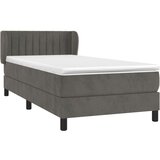 Box spring krevet s madracem tamnosivi 90x200 cm baršunasti | shoptok.hr