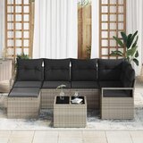  7-dijelni vrtni kauč set s jastučićima sivi poli ratan 2-sjedni vrtni kauč s jastučićima sivi poli ratan | shoptok.hr