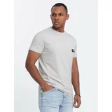 Ombre Casual men's t-shirt with patch pocket - pale green