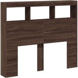vidaXL Omarica za vzglavje postelje LED rjavi hrast 120x17x102 cm | Shoptok.si