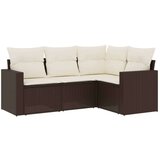  4-dijelni set vrtnih sofa od poliratana s jastucima smeđi | shoptok.hr