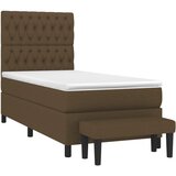  Krevet s oprugama i madracem tamnosmeđi 100 x 200 cm od tkanine | shoptok.hr
