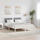  Posteljni okvir z oblazinjenim vzglavjem Svetlo siva, (5000084708) | Shoptok.si