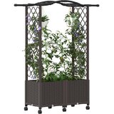  Povišeni krevet s mrežom i krovom Smeđa 125 x 40 x 144 cm PP - Smeđa 125 x 40 x 148 cm s krovom u obliku lukova (2 bočna mreža) | shoptok.hr
