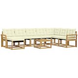 vidaXL Zunanja garnitura za sedenje z blazino 9 pcs Bela in krem, (5000282220) | Shoptok.si