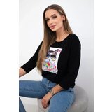 Kesi Cat Graphic Blouse 3D Black | shoptok.hr