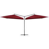  Dvostruki suncobran s čeličnom šipkom 250 x 250 cm bordo | shoptok.hr