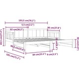  Dnevni ležaj na izvlačenje 2 x (90 x 190) cm crni od borovine | shoptok.hr