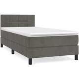 Box spring postelja z vzmetnico temno siva 80x200 cm žamet, (20726232) | Shoptok.si