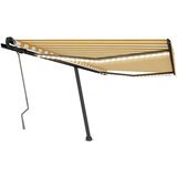 Maison Chic Ročno zložljiva tenda - Senčniki z LED lučkami 450x350 cm rumena in bela, (22041386) u