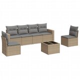 Maison Chic Seti vrtnega pohištva - Vrtna garnitura - Vrtni pohištvo set 7-delna z blazinami bež poli ratan, (21808477) | Shoptok.si