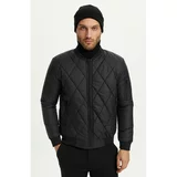 River Club Men's Black Waterproof And Windproof Quilted Patterned Coat.