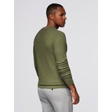 Ombre Structured men's sweater with round neckline - olive | Shoptok.si