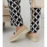 Gemre Beige suede loafers with a buckle on a thick sole Lyle | Shoptok.si