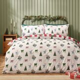 Catherine Lansfield Rdeča/bela podaljšana posteljnina za zakonsko posteljo 230x220 cm Christmas Stripe – | Shoptok.si