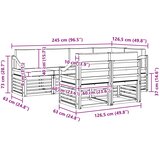  Set vanjskih sofa 7 pcs Bijela i antracit 245 x 126,5 x 73 cm | Shoptok.si