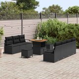  Sjedeća garnitura za vrt 10 kom. Crna poliratan 230 x 62 x 85 cm | Shoptok.si