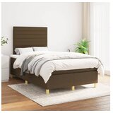  Box spring postelja z vzmetnico temno rjav 120x200 cm blago | Shoptok.si