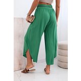 Kesi Włoski Women's viscose trousers with leg slit green | Shoptok.si