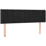  Vzglavje z ušesi črno 147x16x78/88 cm žamet, (20932918) | Shoptok.si