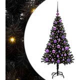 vidaXL Božićno drvce s 150 LED svjetlima s stalakom Crna 120 cm PVC | shoptok.hr
