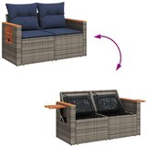 vidaXL Vrtna sedežna garnitura z blazinami 6-delna siv ratan/akacija | Shoptok.si