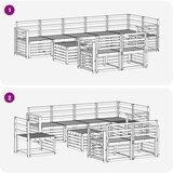  Set vanjskih sofa 9 kom. Bijela Čvrsto drvo akacije | shoptok.hr