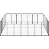  Ograda za pse s 24 panela crna 50 x 100 cm čelik obložen prahom | Eponuda.ba