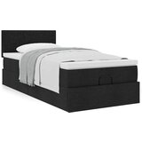 vidaXL Otomanski posteljni okvir z vzmetnico črn 80x200 cm blago Cene