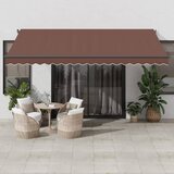 vidaXL Avtomatsko zložljiva tenda z LED rjava 450x350 cm Cene